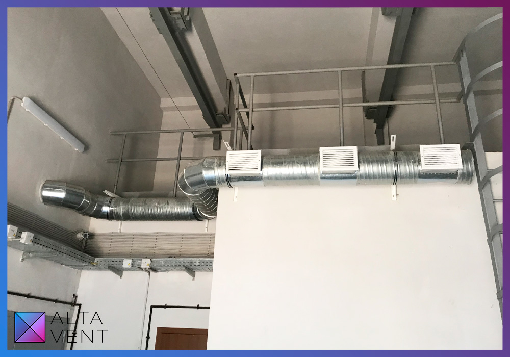Вытяжки и приточки - воздуховоды вентиляционные на промышленном объекте в ТиНАО